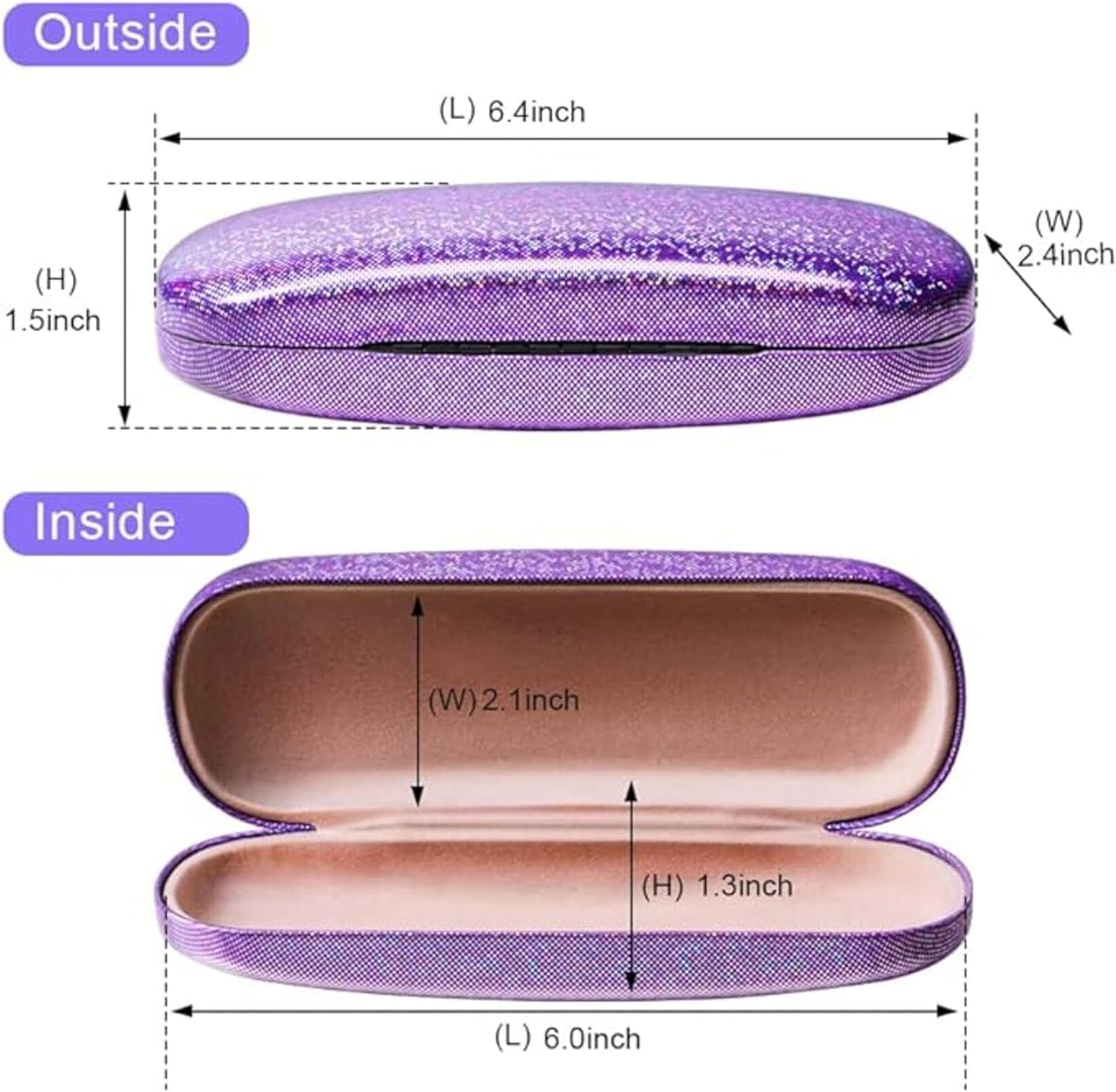 Eyeglasses Case,(4 Piece) Unisex Hard Shell Eyeglasses Cases Protective Case for Glasse