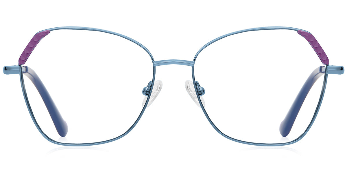 Haliton Geometric Frame EC50916 Medium blue with prescription lenses 70$