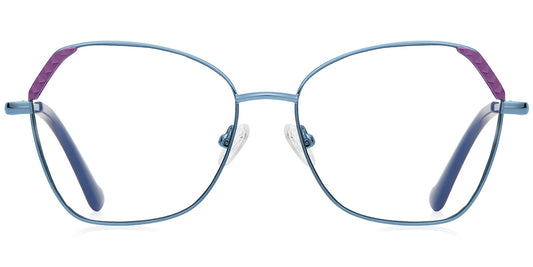 Haliton Geometric Frame EC50916 Medium blue with prescription lenses 70$