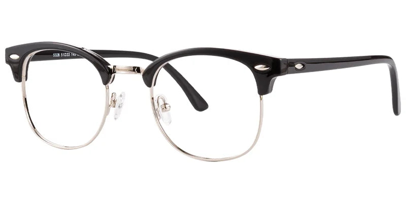 Browline Frame F15052 Black-silver – Classic Meets Contemporary Elegance Medium