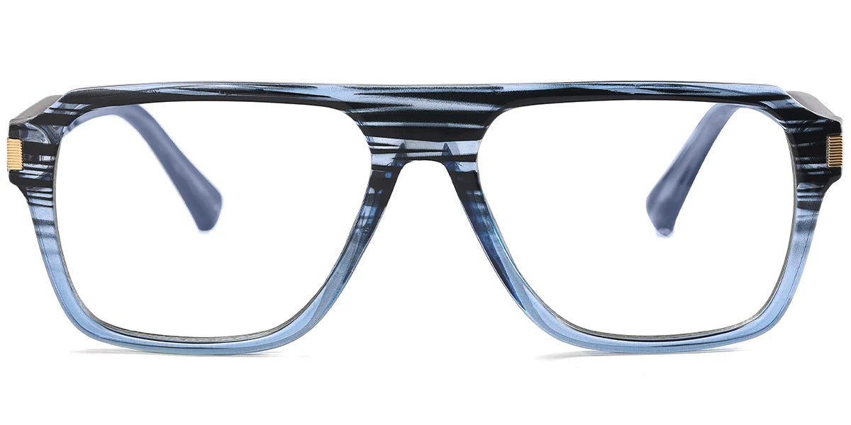 Wide Aviator glasses pattern blue  – Durable 36995