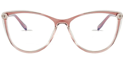 Cat Eye Pink Oversized Trendy  F2874-5 Medium frame