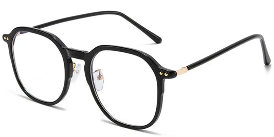 Oversized Square Frame Eyeglasses – Black & Tortoiseshell  F3616